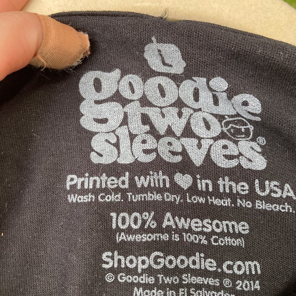 Jesus w/ Sunglasses "I'll Be Back" Goodie 2 Sleeves Black T shirt L 200% Cotton - Picture 2 of 2